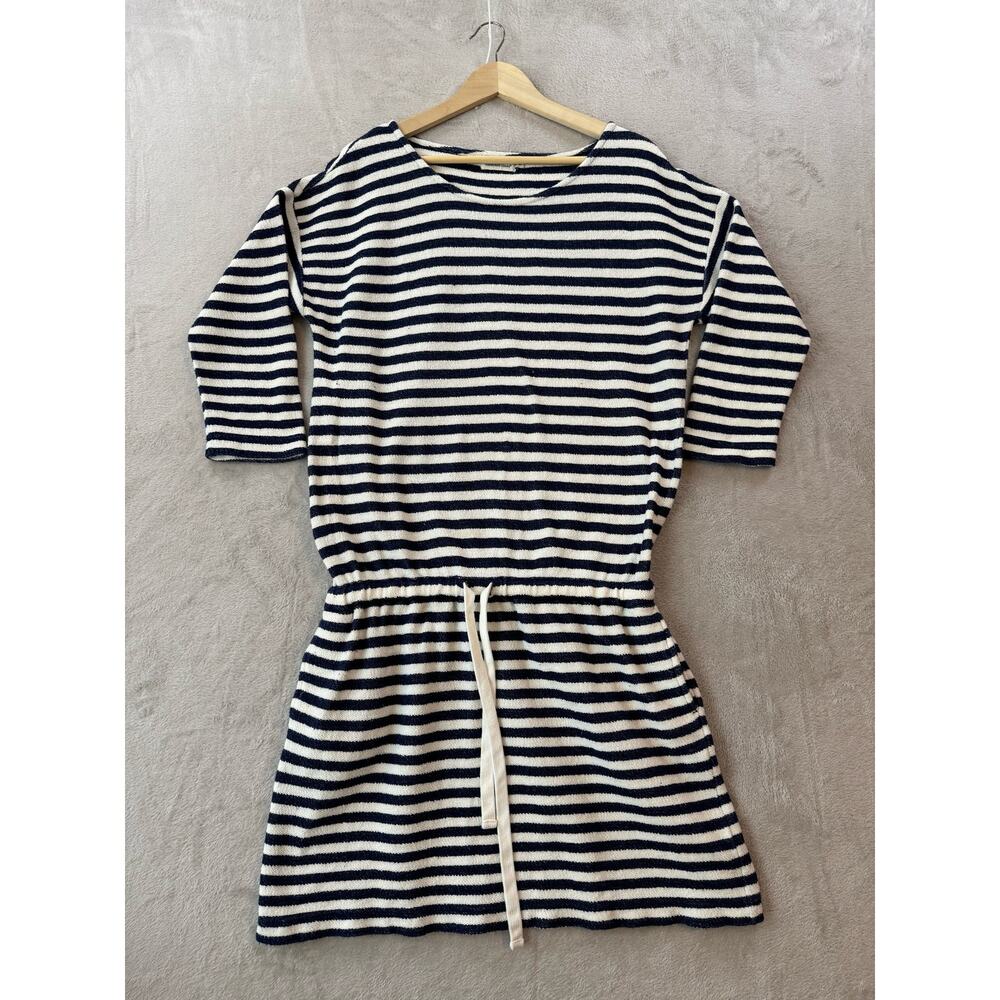 Vineyard Vines Women’s Large Dress Stripe Knit Cotton 3/4 Sleeve Cinch Waist